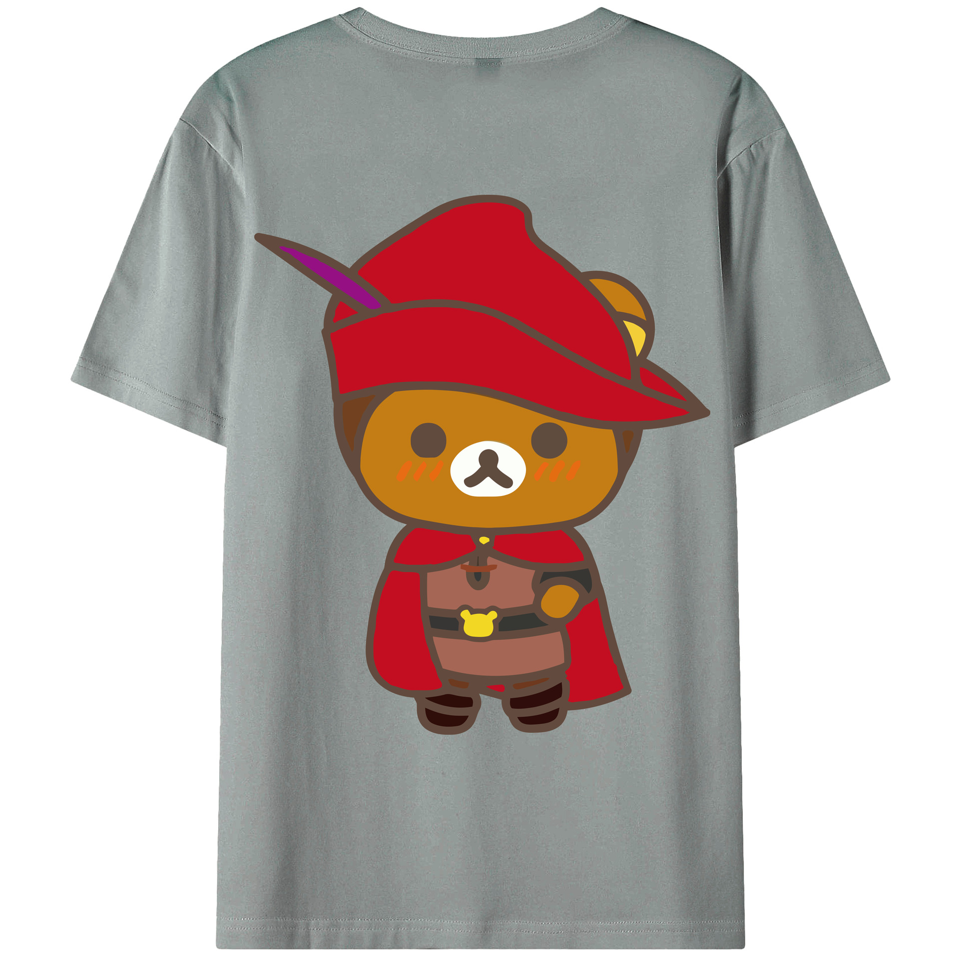 （画像用） リラックマ リラックマ キイロイトリ Rilakkuma Korilakkuma Kiiroitori 綿100％ メンズ半袖Tシャツ（バックプリント） 通気性